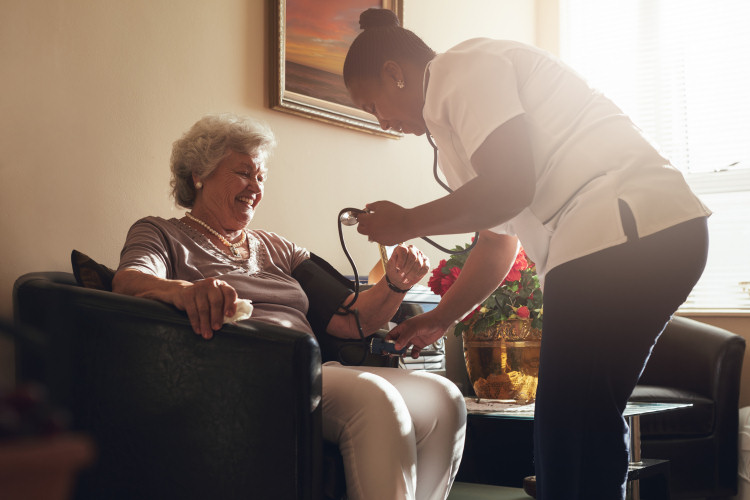 nurse measuring blood pressure 750px